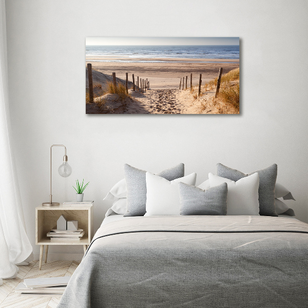 Glass wall art large Coastal dunes