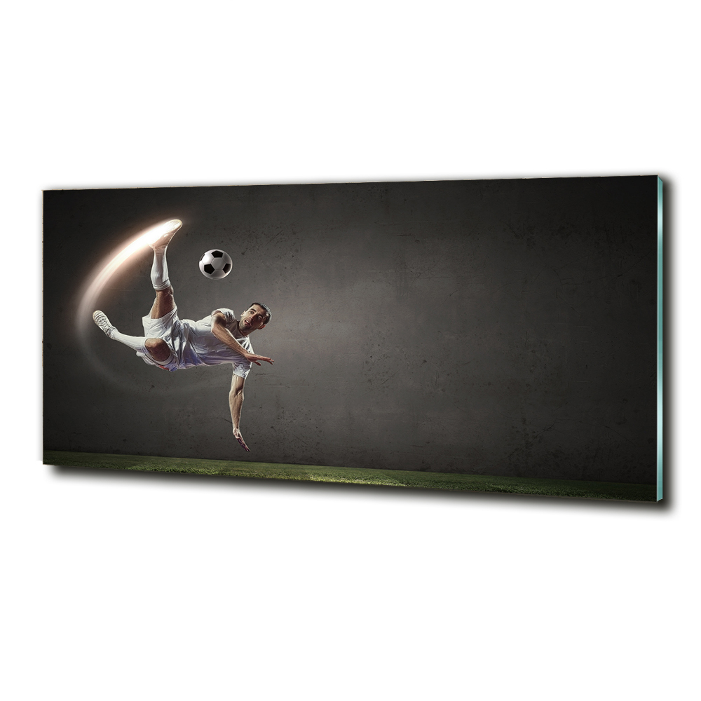 Wall art on glass Footballer