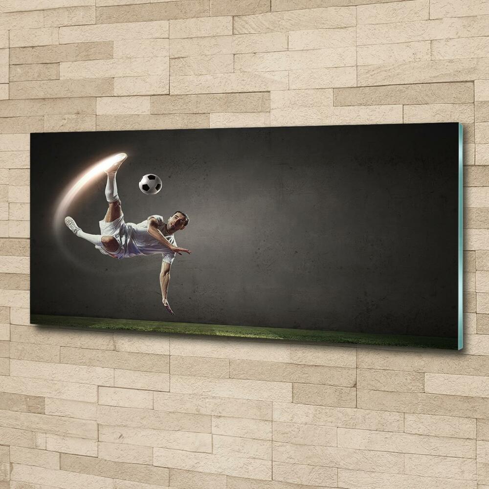 Wall art on glass Footballer