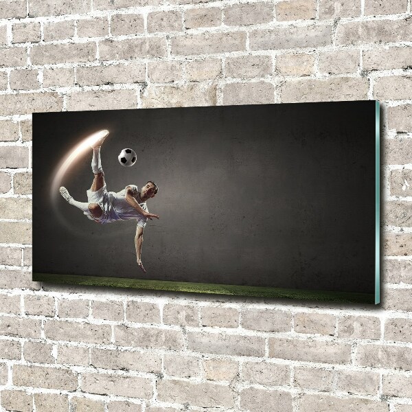 Wall art on glass Footballer