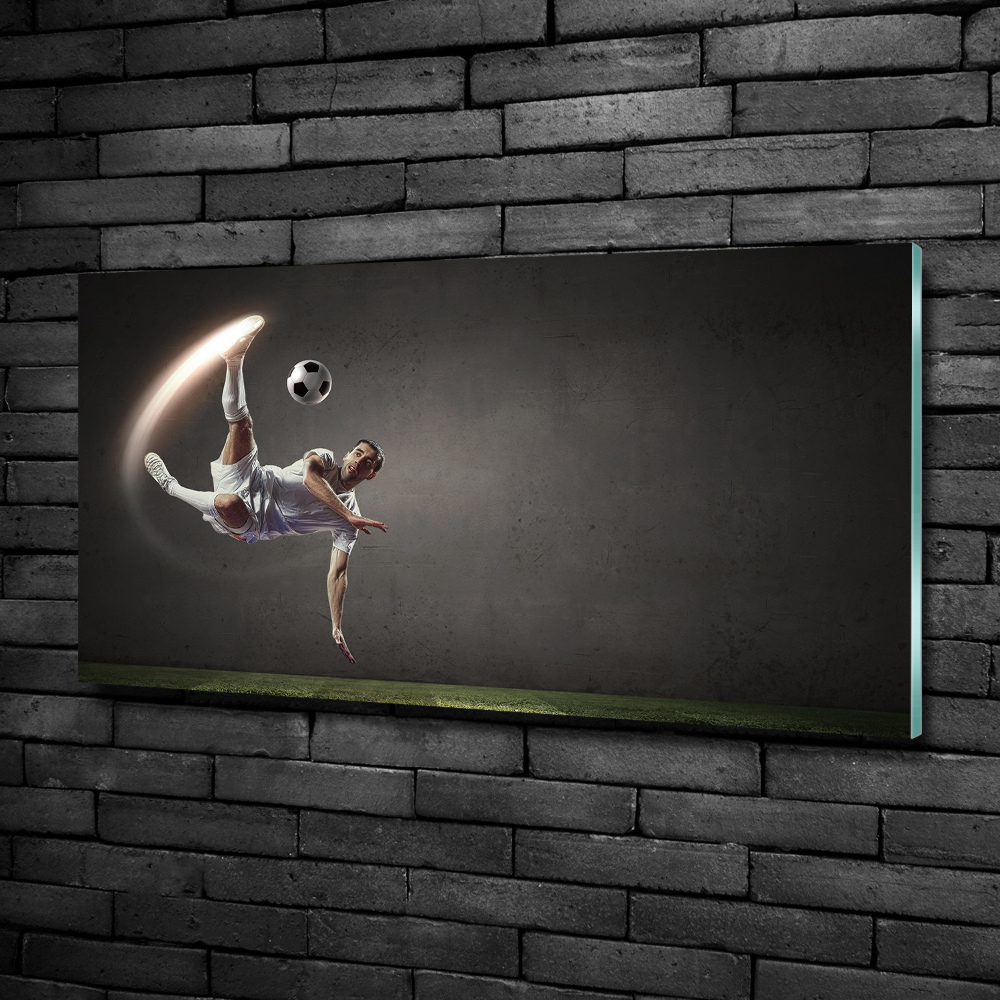 Wall art on glass Footballer