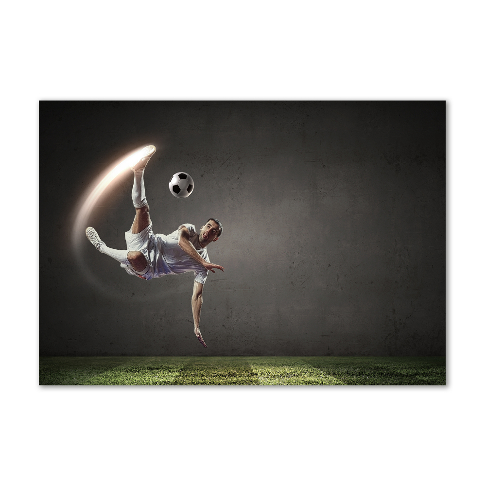 Wall art on glass Footballer