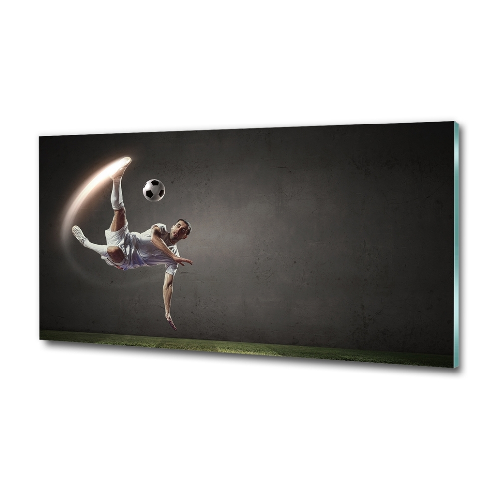 Wall art on glass Footballer