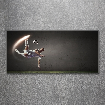 Wall art on glass Footballer