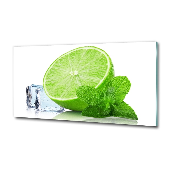 Glass wall art Ice lime