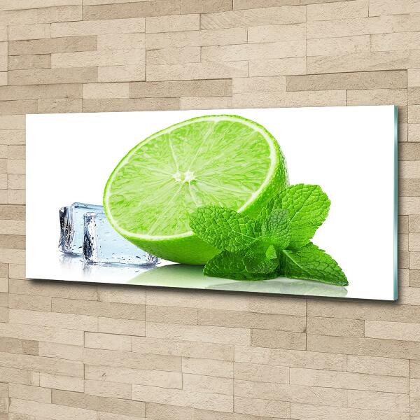 Glass wall art Ice lime