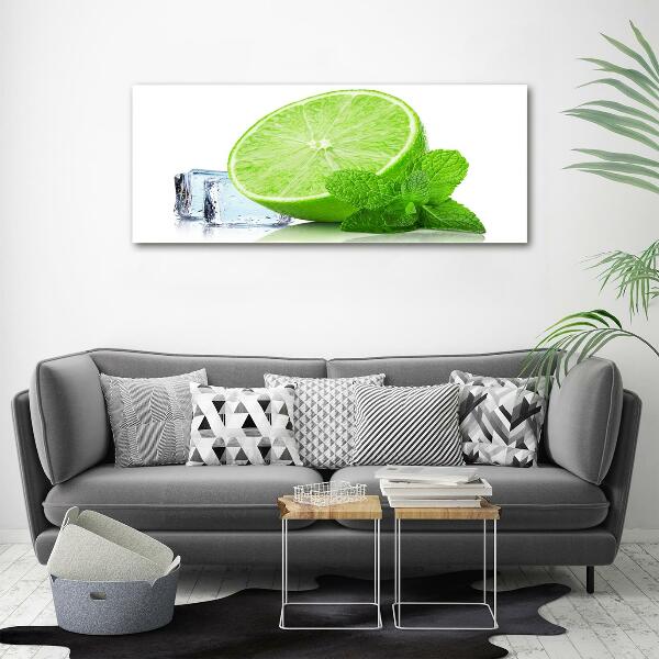 Glass wall art Ice lime