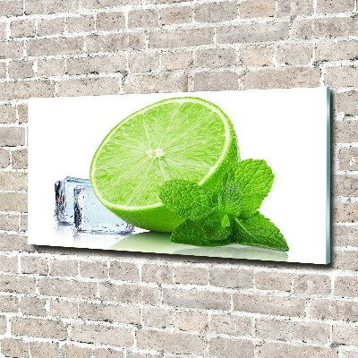 Glass wall art Ice lime