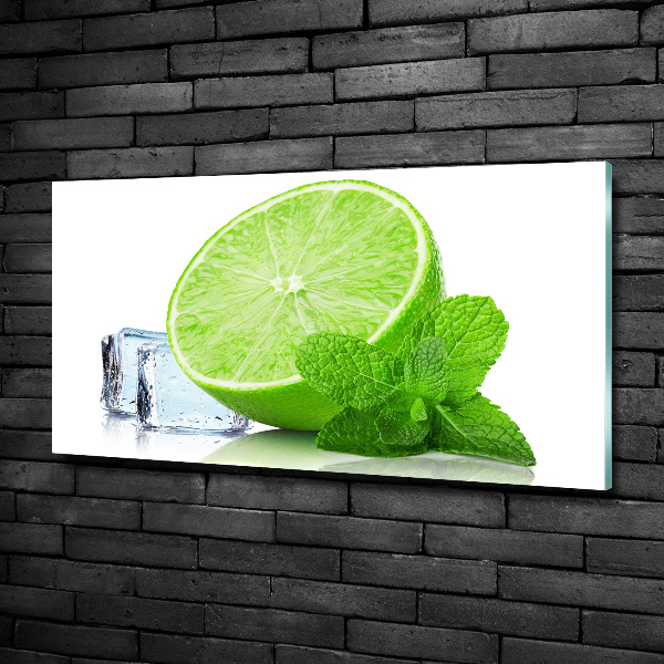 Glass wall art Ice lime