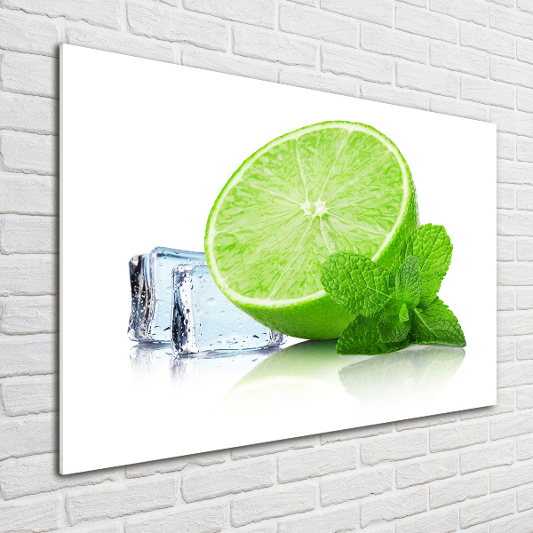 Glass wall art Ice lime