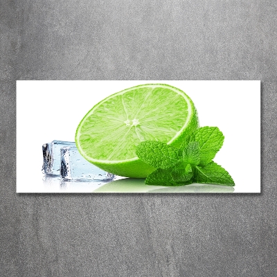 Glass wall art Ice lime