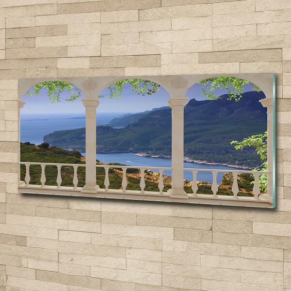 Wall art on glass View of the bay