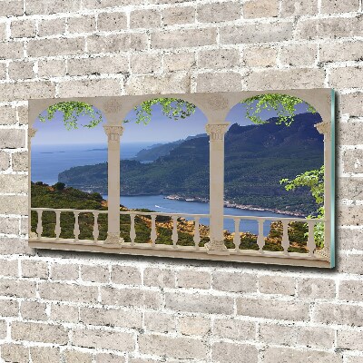 Wall art on glass View of the bay