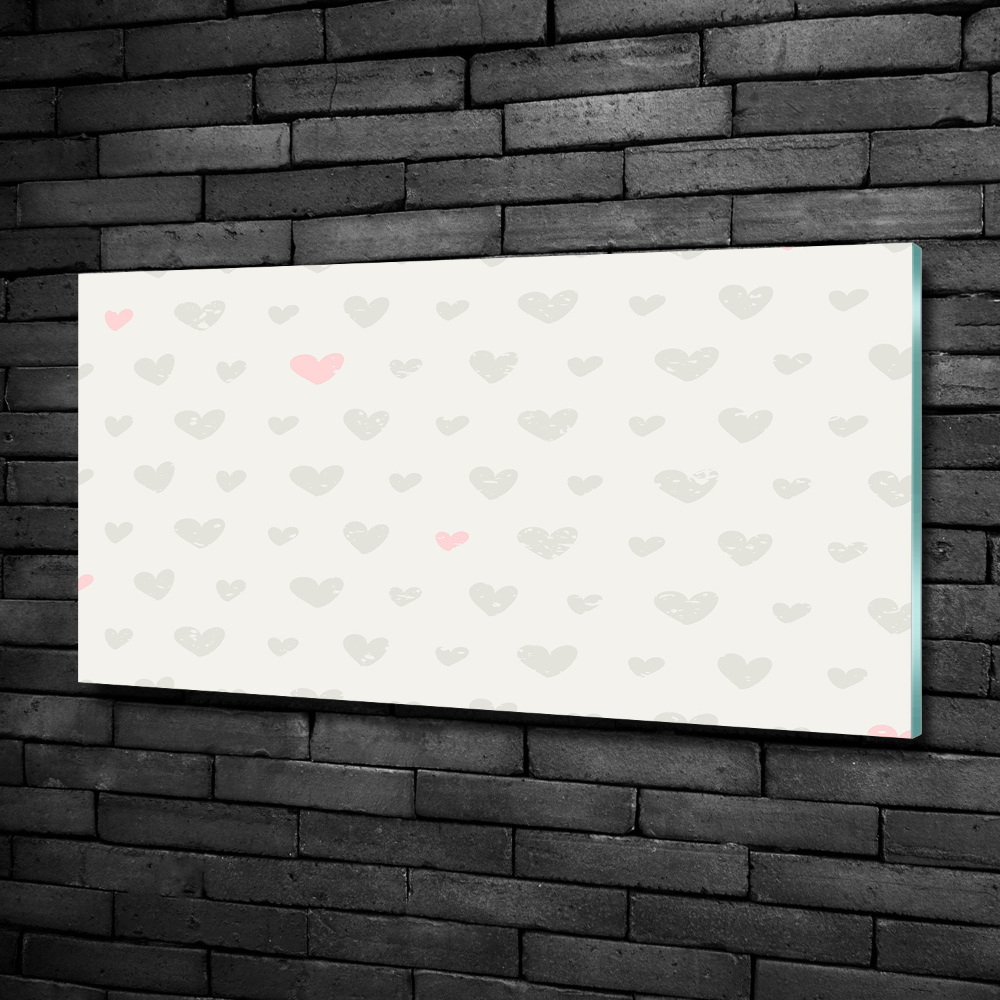 Glass picture wall art Heart background