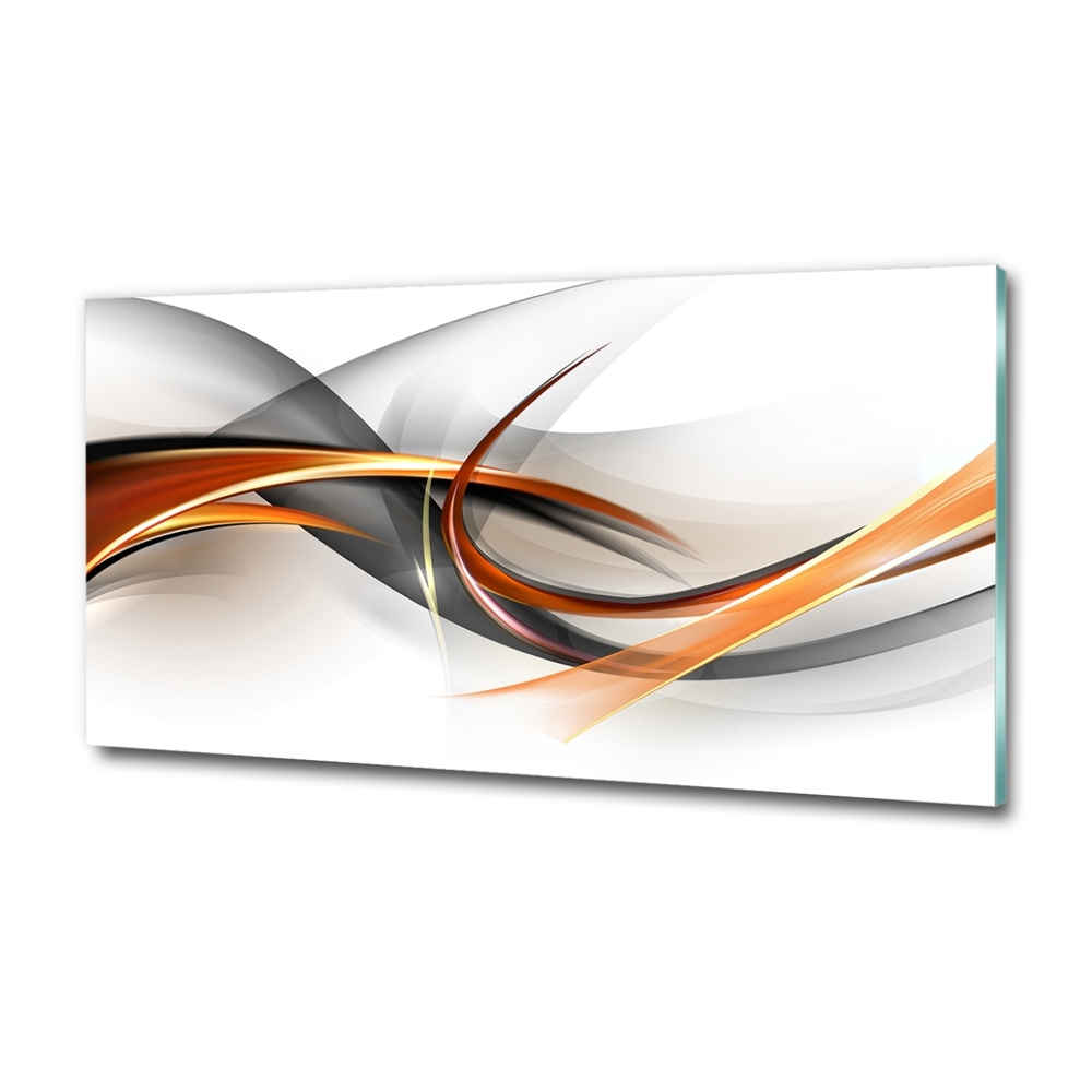 Printed glass wall art Wave abstraction