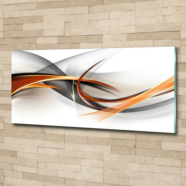 Printed glass wall art Wave abstraction