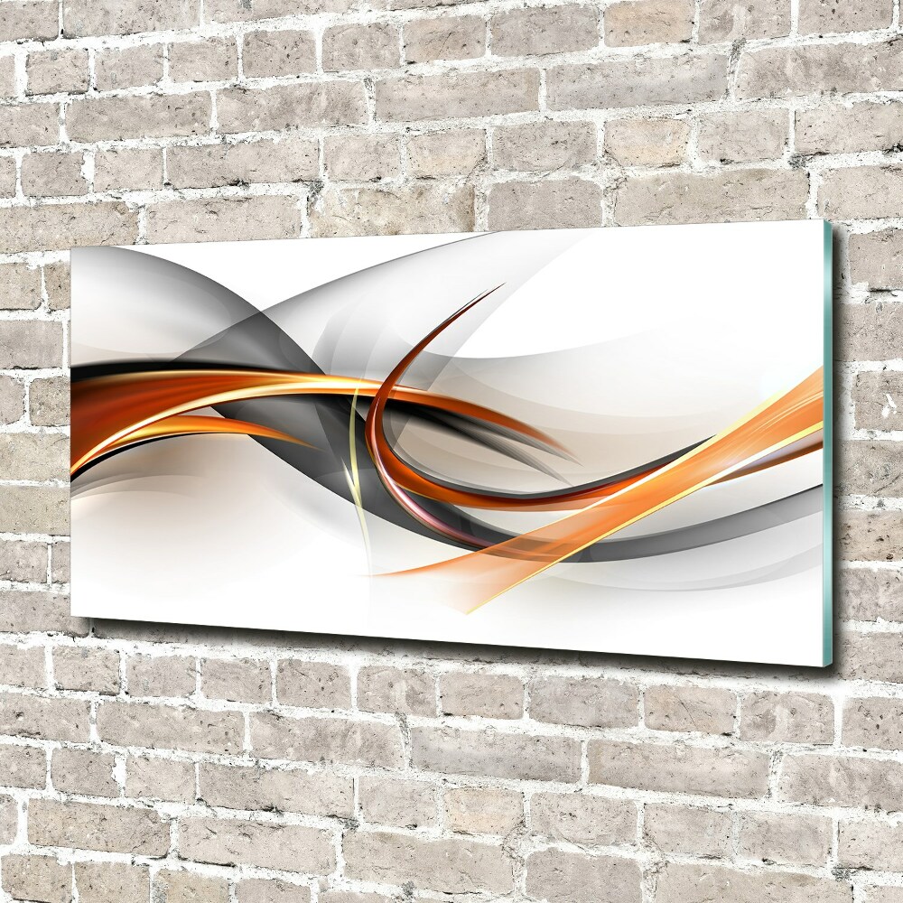 Printed glass wall art Wave abstraction