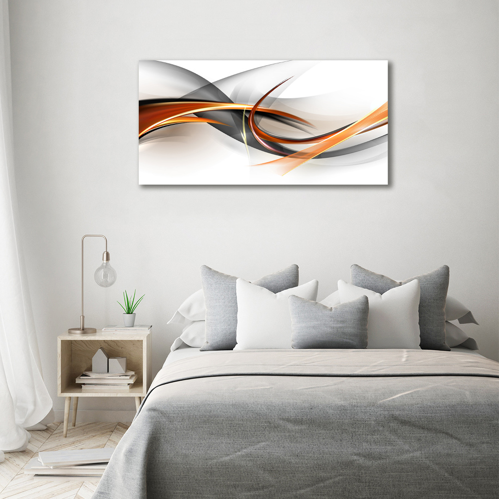 Printed glass wall art Wave abstraction