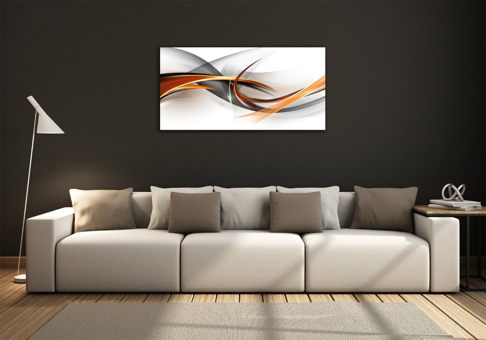 Printed glass wall art Wave abstraction