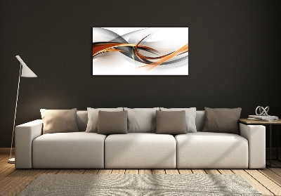 Printed glass wall art Wave abstraction