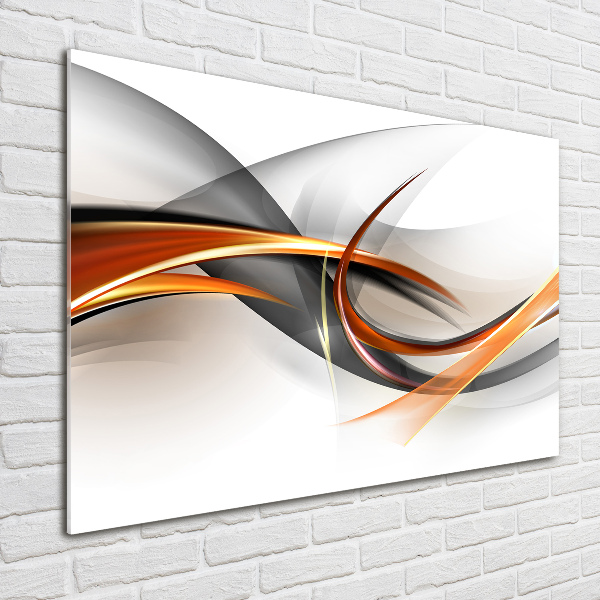 Printed glass wall art Wave abstraction