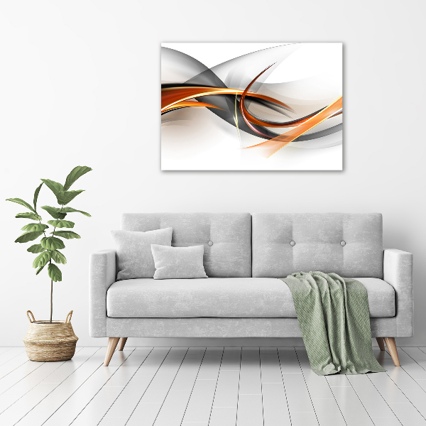 Printed glass wall art Wave abstraction