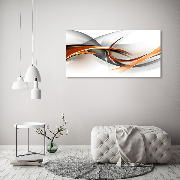 Printed glass wall art Wave abstraction