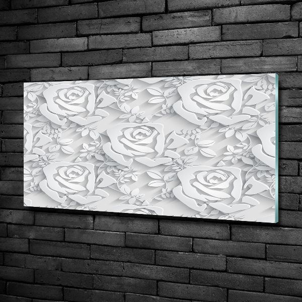 Wall art on glass Pattern roses