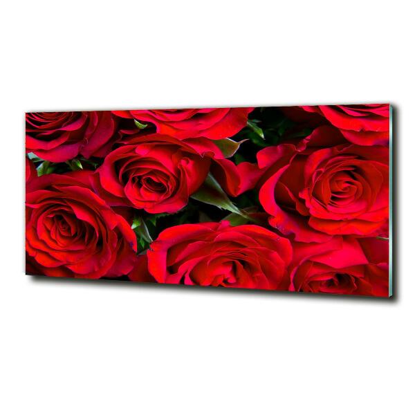 Photo printed on glass Red roses