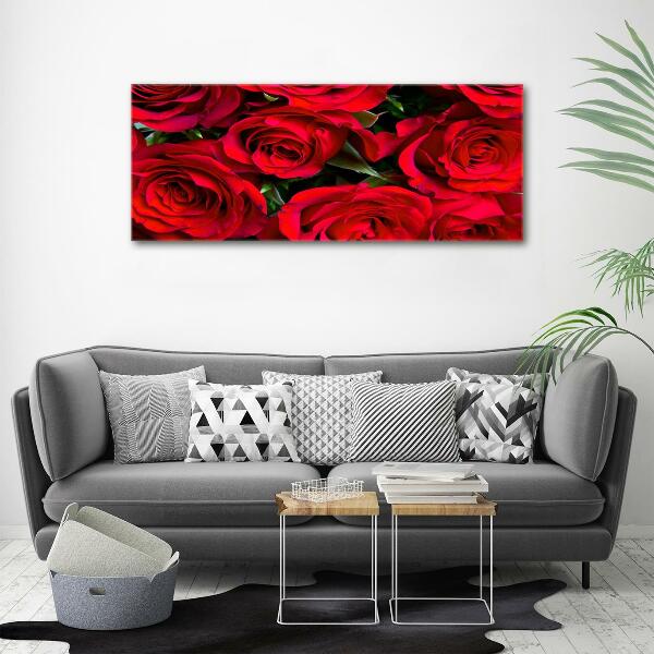 Photo printed on glass Red roses