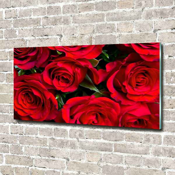 Photo printed on glass Red roses