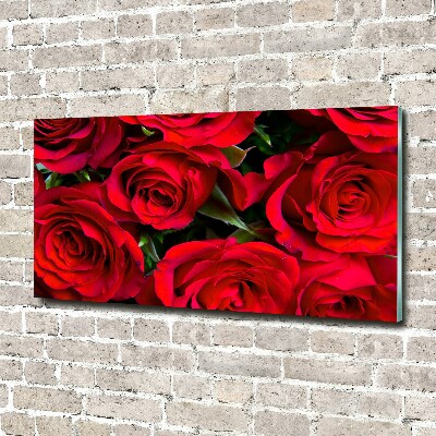 Photo printed on glass Red roses