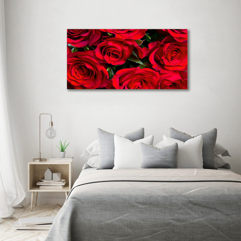 Photo printed on glass Red roses