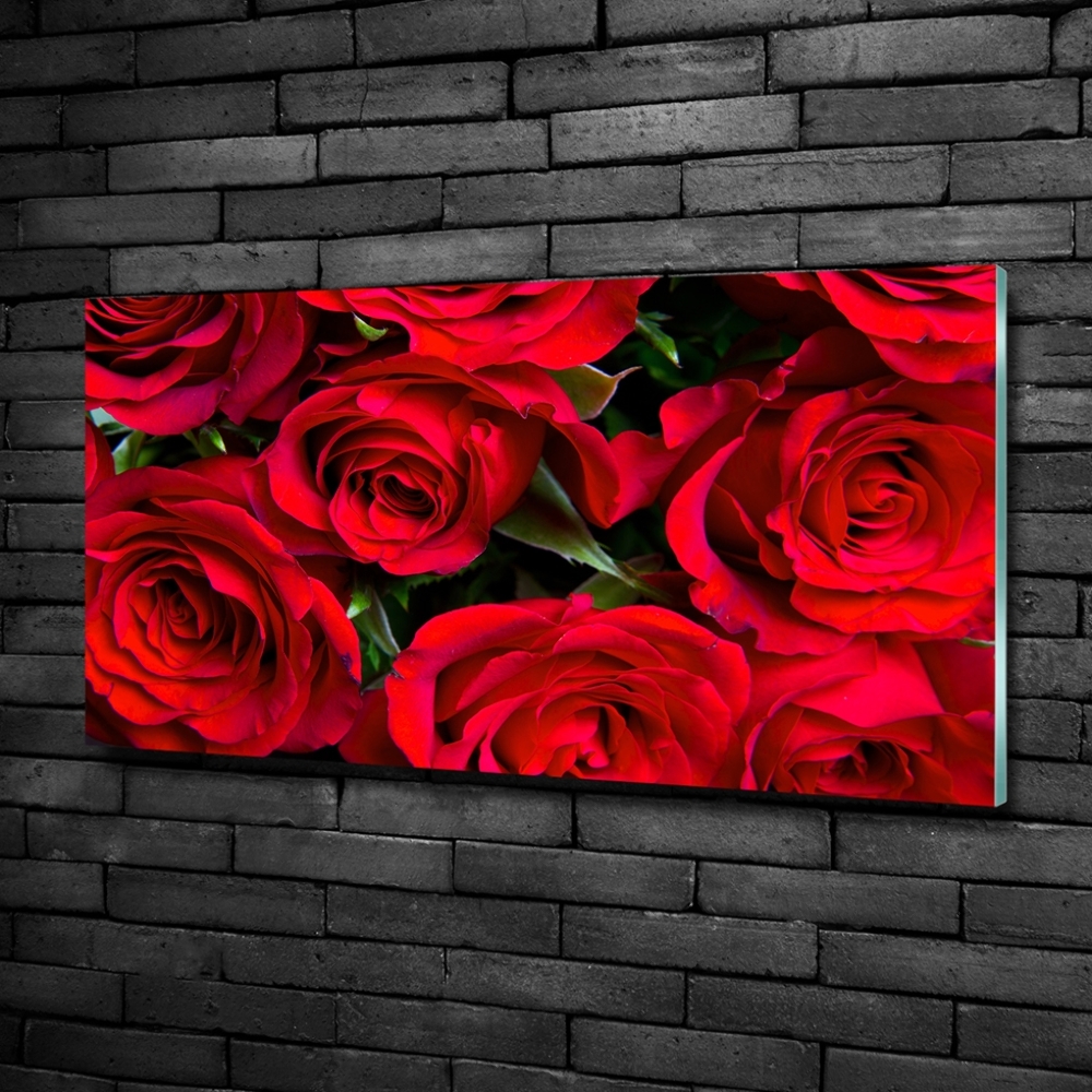 Photo printed on glass Red roses