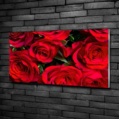 Photo printed on glass Red roses