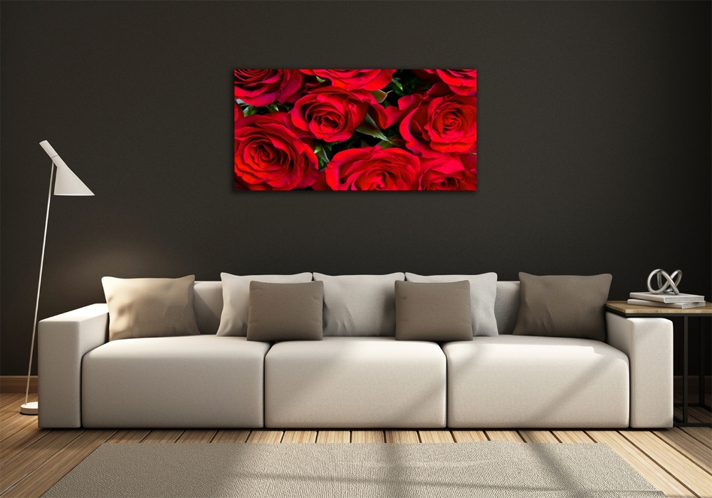 Photo printed on glass Red roses