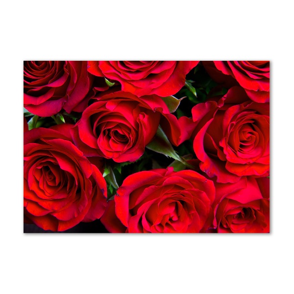 Photo printed on glass Red roses