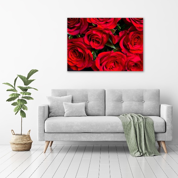 Photo printed on glass Red roses