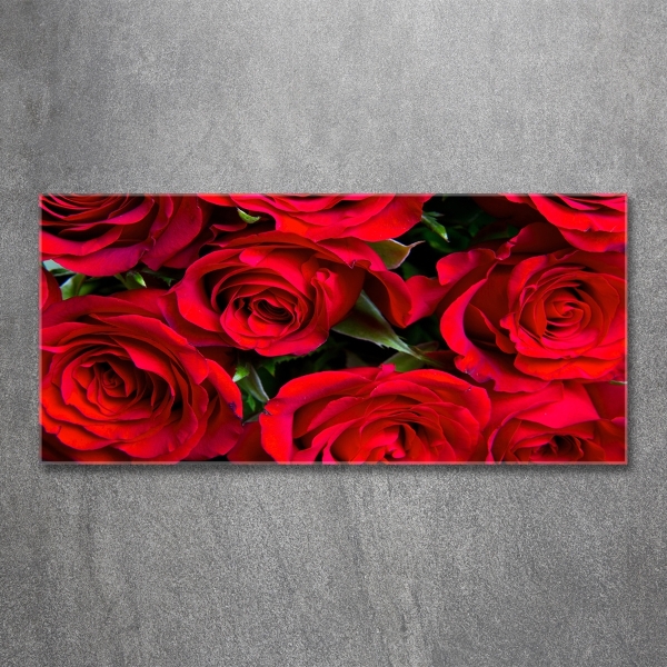 Photo printed on glass Red roses