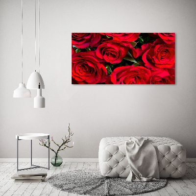 Photo printed on glass Red roses