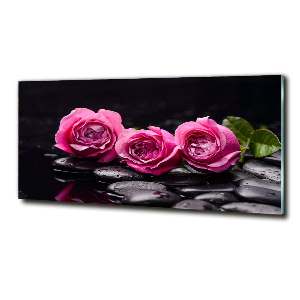 Photo printed on glass Pink roses