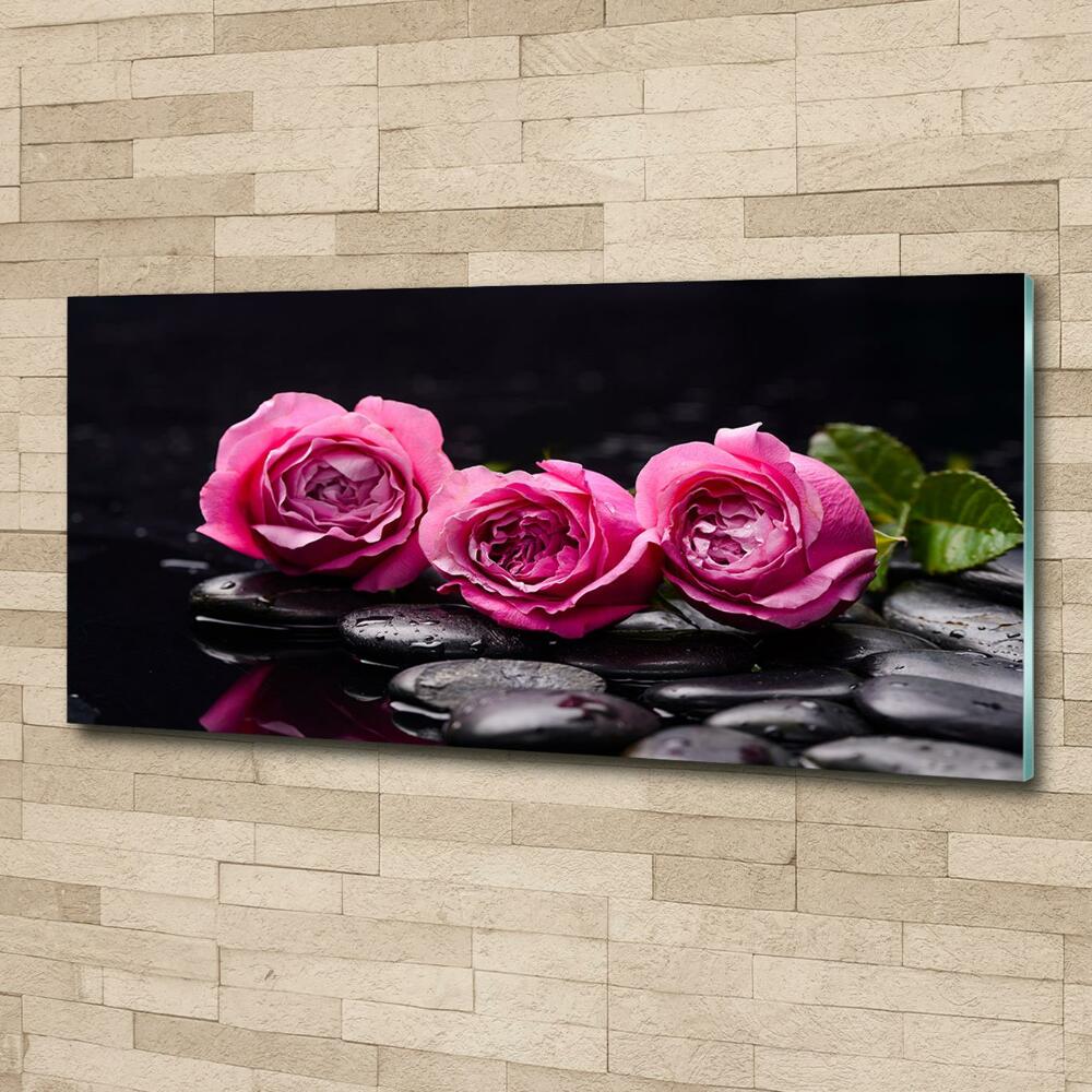 Photo printed on glass Pink roses