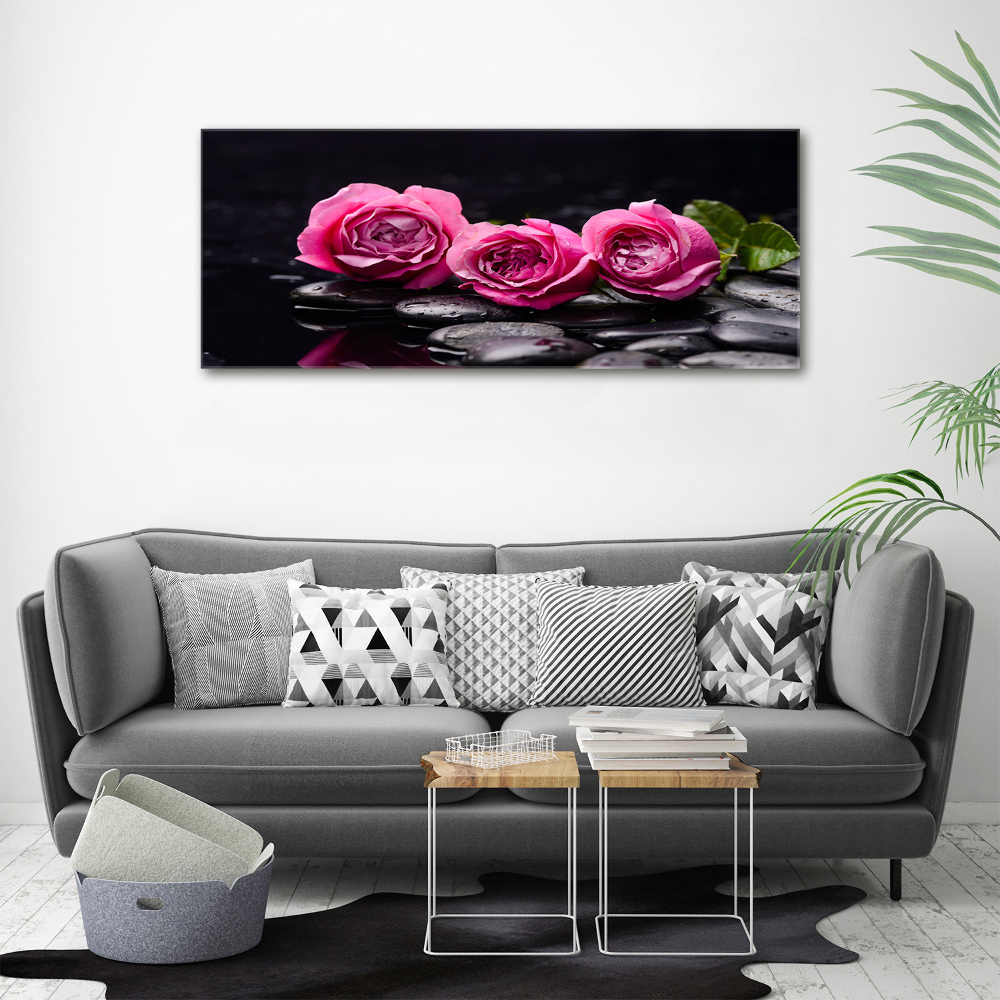 Photo printed on glass Pink roses