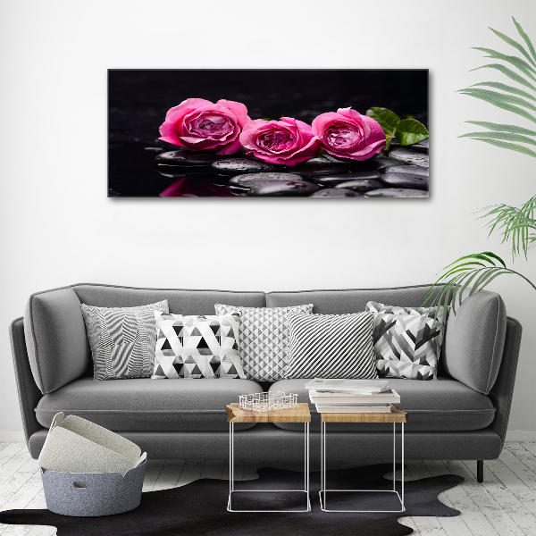 Photo printed on glass Pink roses