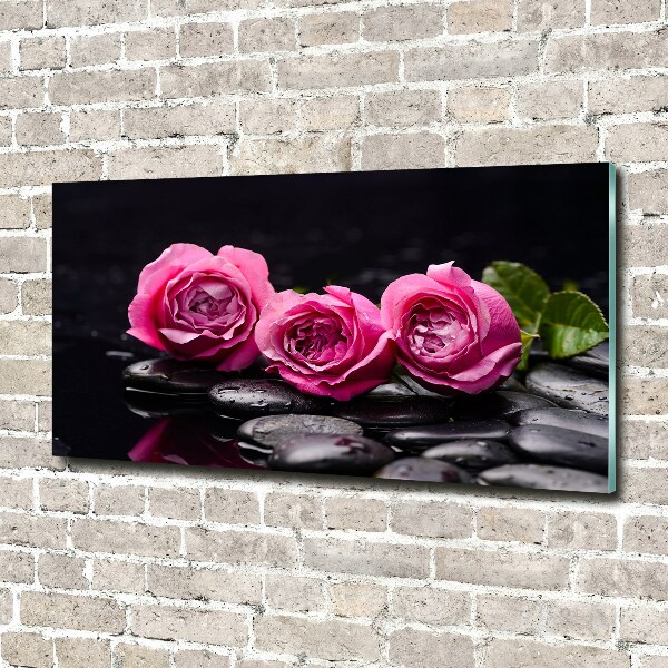 Photo printed on glass Pink roses