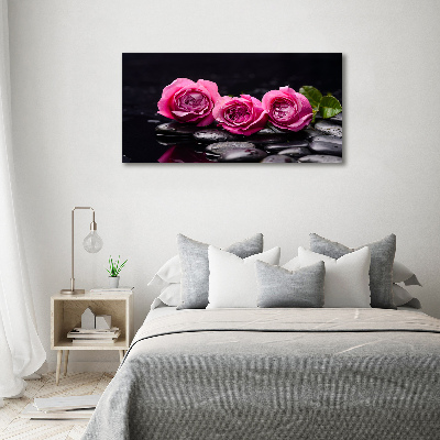 Photo printed on glass Pink roses