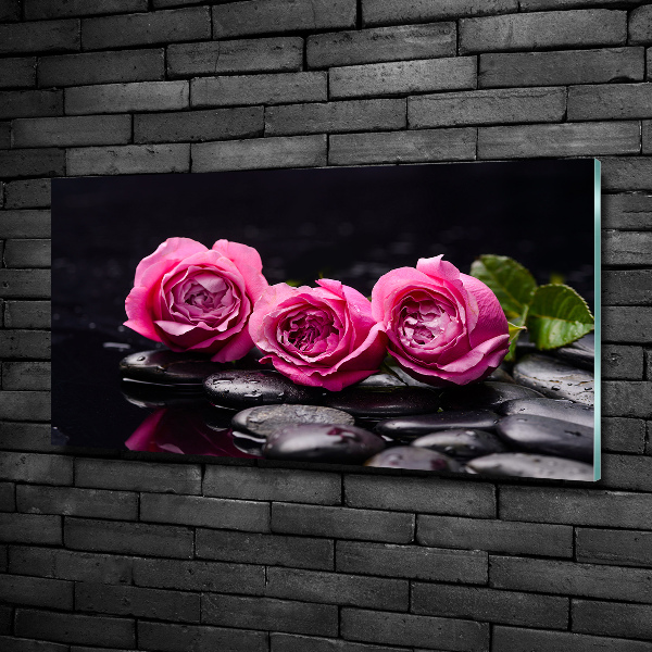 Photo printed on glass Pink roses