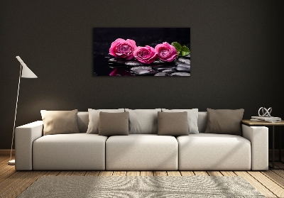 Photo printed on glass Pink roses