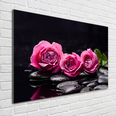 Photo printed on glass Pink roses