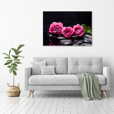 Photo printed on glass Pink roses